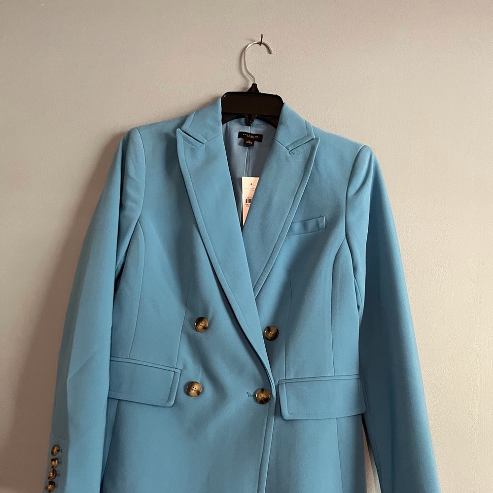COPY - ANN TAYLOR JACKET FOR WOMEN SIZE 0 COLOR BABY BLUE LONG SLEEVE BNWT